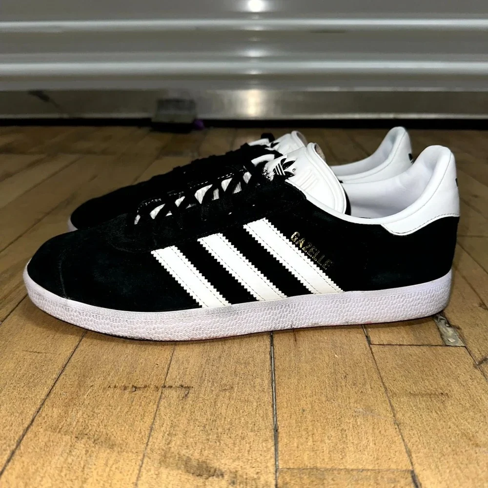 adidas Trainers Men's Size 9 Black Suede Gazelle Comfort Lace Up Walking Running